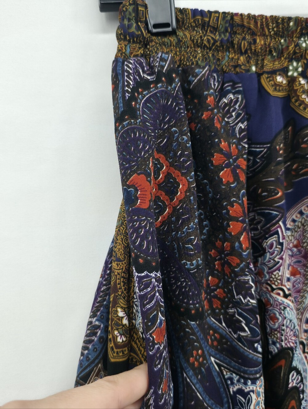 Anthropologie Vanessa Virginia Paisley Maxi Skirt Boho Button Front Slit Medium - Picture 10 of 16